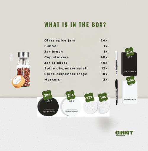 Spice jars with bamboo lid - 120 ml